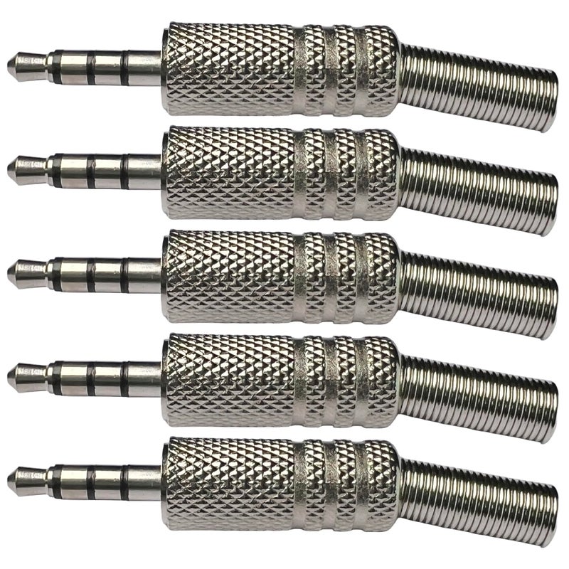 CESS 3.5mm 4-Pole TRRS Male Construction Plug Repair Headphone Jack Audio Soldering (5 Pack) - Image 5